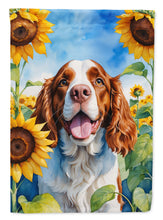 Load image into Gallery viewer, Welsh Springer Spaniel in Sunflowers Garden Flag – Bright Dog-Themed Yard Decor