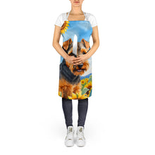 Load image into Gallery viewer, Welsh Terrier in Sunflowers Apron – Artist-Designed Kitchen, BBQ &amp; Craft Apron
