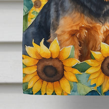 Load image into Gallery viewer, Welsh Terrier in Sunflowers House Flag