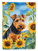 Load image into Gallery viewer, Welsh Terrier in Sunflowers House Flag