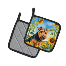 Load image into Gallery viewer, Welsh Terrier in Sunflowers Pot Holders - Set of 2 Decorative Kitchen Helpers | Made in the USA