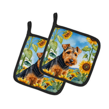 Load image into Gallery viewer, Welsh Terrier in Sunflowers Pot Holders - Set of 2 Decorative Kitchen Helpers | Made in the USA