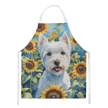 Load image into Gallery viewer, Westie in Sunflowers Apron – Artist-Designed Kitchen, BBQ &amp; Craft Apron