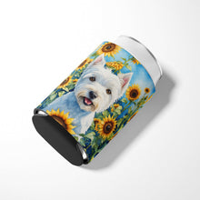 Load image into Gallery viewer, Westie in Sunflowers Can or Bottle Hugger