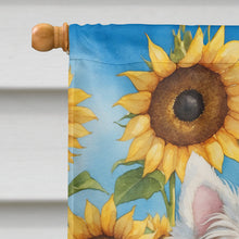 Load image into Gallery viewer, Westie in Sunflowers House Flag