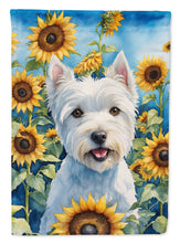 Load image into Gallery viewer, Westie in Sunflowers House Flag