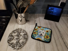 Load image into Gallery viewer, Westie in Sunflowers Pot Holders - Set of 2 Decorative Kitchen Helpers | Made in the USA