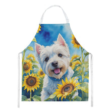 Load image into Gallery viewer, Westie in Sunflowers Apron – Artist-Designed Kitchen, BBQ &amp; Craft Apron