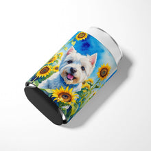 Load image into Gallery viewer, Westie in Sunflowers Can or Bottle Hugger
