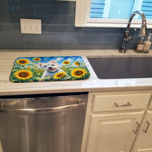 Load image into Gallery viewer, Westie in Sunflowers Dish Drying Mat Absorbent Dish Drying Mat Pad for Kitchen Counter Dish Drainer Mat for Countertop, 14 x 21", Multicolor