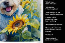 Load image into Gallery viewer, Westie in Sunflowers Kitchen Towel