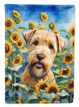 Load image into Gallery viewer, Wheaten Terrier in Sunflowers House Flag