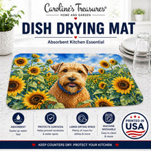 Load image into Gallery viewer, Wheaten Terrier in Sunflowers Dish Drying Mat Absorbent Dish Drying Mat Pad for Kitchen Counter Dish Drainer Mat for Countertop, 14 x 21", Multicolor