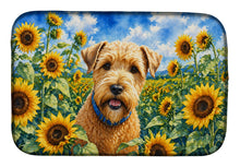 Load image into Gallery viewer, Wheaten Terrier in Sunflowers Dish Drying Mat Absorbent Dish Drying Mat Pad for Kitchen Counter Dish Drainer Mat for Countertop, 14 x 21", Multicolor