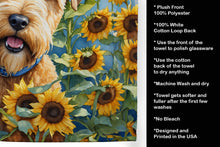 Load image into Gallery viewer, Wheaten Terrier in Sunflowers Kitchen Towel