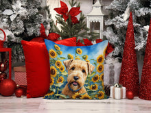Load image into Gallery viewer, Wheaten Terrier in Sunflowers Throw Pillow - 14x14 Decorative Pillow – Art for Your Home &amp; Patio