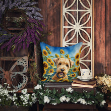 Load image into Gallery viewer, Wheaten Terrier in Sunflowers Throw Pillow