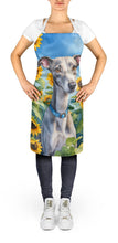Load image into Gallery viewer, Whippet in Sunflowers Apron – Artist-Designed Kitchen, BBQ &amp; Craft Apron