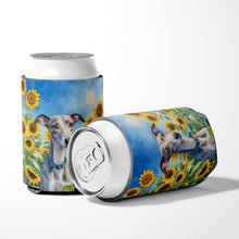Load image into Gallery viewer, Whippet in Sunflowers Can or Bottle Hugger