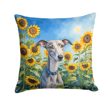 Load image into Gallery viewer, Whippet in Sunflowers Throw Pillow