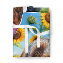 Load image into Gallery viewer, Wirehaired Pointing Griffon in Sunflowers Apron – Artist-Designed Kitchen, BBQ &amp; Craft Apron