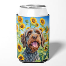 Load image into Gallery viewer, Wirehaired Pointing Griffon in Sunflowers Can or Bottle Hugger
