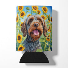 Load image into Gallery viewer, Wirehaired Pointing Griffon in Sunflowers Can or Bottle Hugger