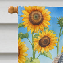 Load image into Gallery viewer, Wirehaired Pointing Griffon in Sunflowers House Flag