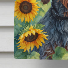 Load image into Gallery viewer, Wirehaired Pointing Griffon in Sunflowers House Flag