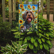 Load image into Gallery viewer, Wirehaired Pointing Griffon in Sunflowers Garden Flag – Bright Dog-Themed Yard Decor
