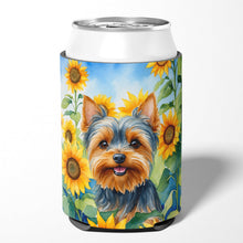 Load image into Gallery viewer, Yorkshire Terrier in Sunflowers Can or Bottle Hugger