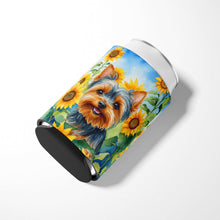 Load image into Gallery viewer, Yorkshire Terrier in Sunflowers Can or Bottle Hugger