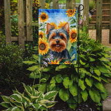 Load image into Gallery viewer, Yorkshire Terrier in Sunflowers Garden Flag – Bright Dog-Themed Yard Decor