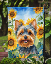 Load image into Gallery viewer, Yorkshire Terrier in Sunflowers Garden Flag – Bright Dog-Themed Yard Decor