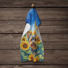 Load image into Gallery viewer, Yorkshire Terrier in Sunflowers Kitchen Towel