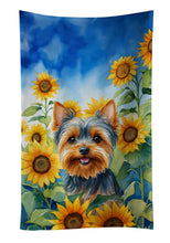 Load image into Gallery viewer, Yorkshire Terrier in Sunflowers Kitchen Towel