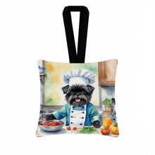 Load image into Gallery viewer, Affenpinscher The Chef Hanging Square Fabric Ornament 3.5 × 3.5