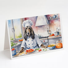 Load image into Gallery viewer, Afghan Hound The Chef Greeting Cards - Blank Note Cards – 8-Pack of Artist-Designed Cards with Envelopes