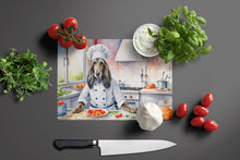 Load image into Gallery viewer, Afghan Hound The Chef Glass Cutting Boards – Durable, Decorative Kitchen Art