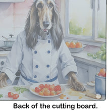 Load image into Gallery viewer, Afghan Hound The Chef Glass Cutting Boards – Durable, Decorative Kitchen Art