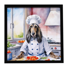 Load image into Gallery viewer, Afghan Hound The Chef Framed Metal Print