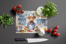 Load image into Gallery viewer, Airedale Terrier The Chef Glass Cutting Boards – Durable, Decorative Kitchen Art