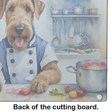 Load image into Gallery viewer, Airedale Terrier The Chef Glass Cutting Boards – Durable, Decorative Kitchen Art