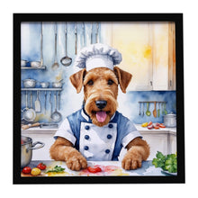 Load image into Gallery viewer, Airedale Terrier The Chef Framed Metal Print