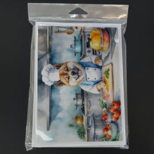Load image into Gallery viewer, Akita The Chef Greeting Cards - Blank Note Cards – 8-Pack of Artist-Designed Cards with Envelopes