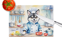 Load image into Gallery viewer, Alaskan Klee Kai The Chef Glass Cutting Boards – Durable, Decorative Kitchen Art