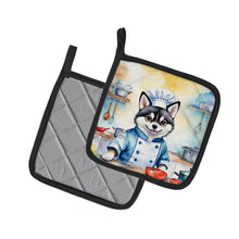Load image into Gallery viewer, Alaskan Klee Kai The Chef Pot Holders - Set of 2 Decorative Kitchen Helpers | Made in the USA