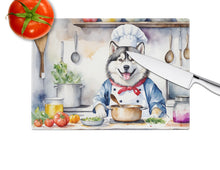 Load image into Gallery viewer, Alaskan Malamute The Chef Glass Cutting Boards – Durable, Decorative Kitchen Art
