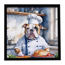 Load image into Gallery viewer, American Bulldog The Chef Framed Metal Print