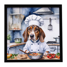 Load image into Gallery viewer, American English Coonhound The Chef Framed Metal Print